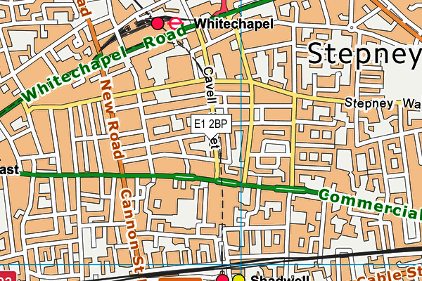 E1 2BP map - OS VectorMap District (Ordnance Survey)