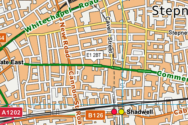 E1 2BT map - OS VectorMap District (Ordnance Survey)