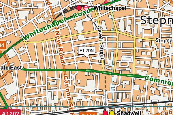 E1 2DN map - OS VectorMap District (Ordnance Survey)