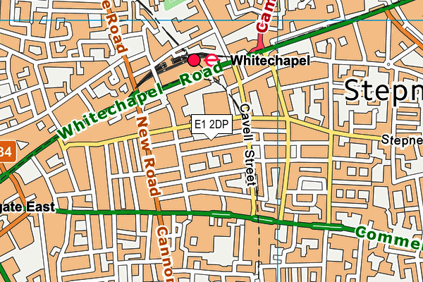 E1 2DP map - OS VectorMap District (Ordnance Survey)