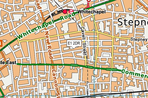 E1 2DR map - OS VectorMap District (Ordnance Survey)