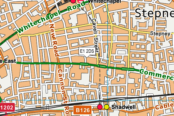 E1 2DS map - OS VectorMap District (Ordnance Survey)