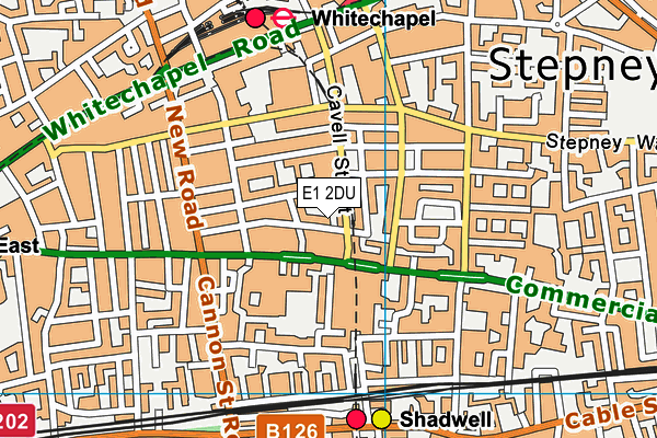 E1 2DU map - OS VectorMap District (Ordnance Survey)