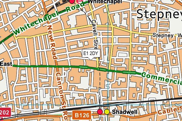 E1 2DY map - OS VectorMap District (Ordnance Survey)