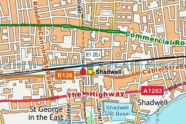 E1 2EJ map - OS VectorMap District (Ordnance Survey)