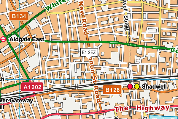 E1 2EZ map - OS VectorMap District (Ordnance Survey)