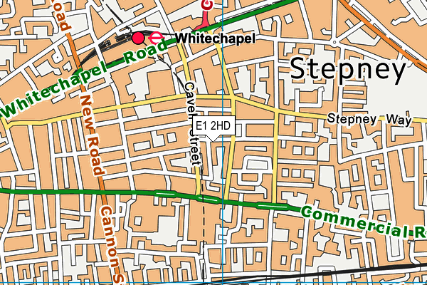 E1 2HD map - OS VectorMap District (Ordnance Survey)