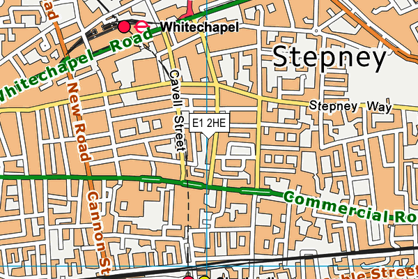 E1 2HE map - OS VectorMap District (Ordnance Survey)