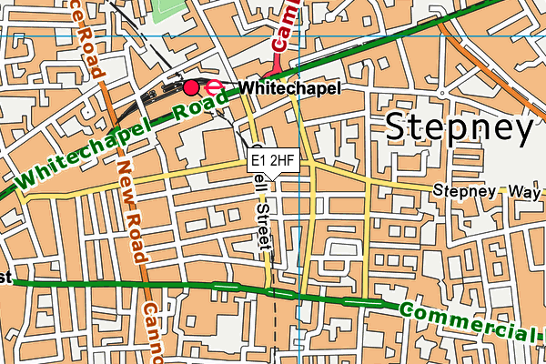 E1 2HF map - OS VectorMap District (Ordnance Survey)