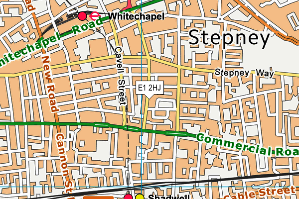 E1 2HJ map - OS VectorMap District (Ordnance Survey)