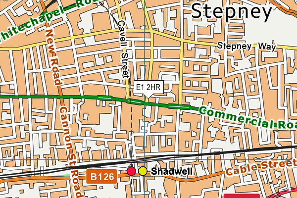 E1 2HR map - OS VectorMap District (Ordnance Survey)