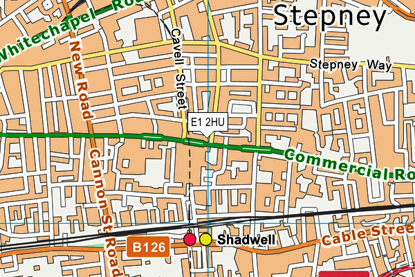 E1 2HU map - OS VectorMap District (Ordnance Survey)