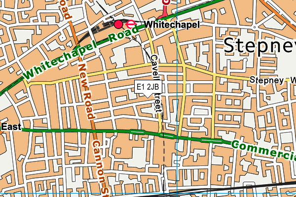 E1 2JB map - OS VectorMap District (Ordnance Survey)