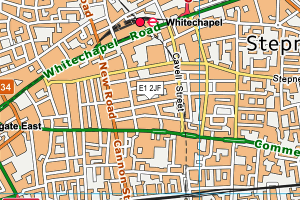 E1 2JF map - OS VectorMap District (Ordnance Survey)