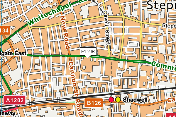 E1 2JR map - OS VectorMap District (Ordnance Survey)