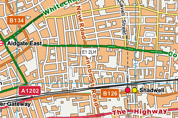 E1 2LH map - OS VectorMap District (Ordnance Survey)