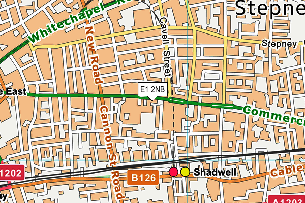 E1 2NB map - OS VectorMap District (Ordnance Survey)