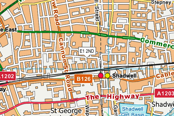 Bigland Green Primary School map (E1 2ND) - OS VectorMap District (Ordnance Survey)