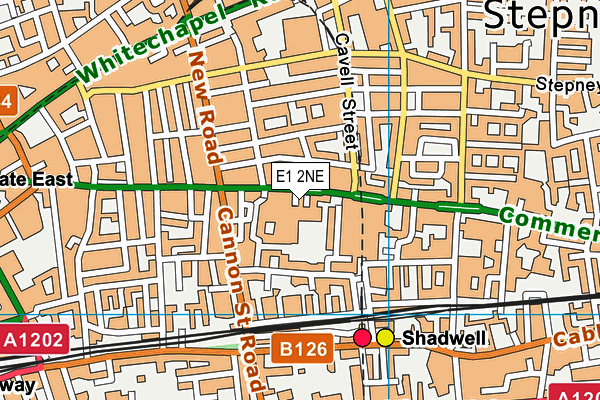 E1 2NE map - OS VectorMap District (Ordnance Survey)