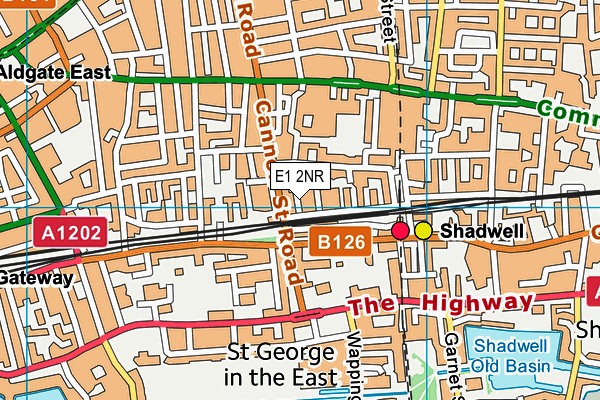 E1 2NR map - OS VectorMap District (Ordnance Survey)