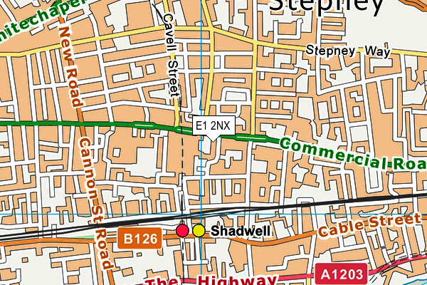 E1 2NX map - OS VectorMap District (Ordnance Survey)