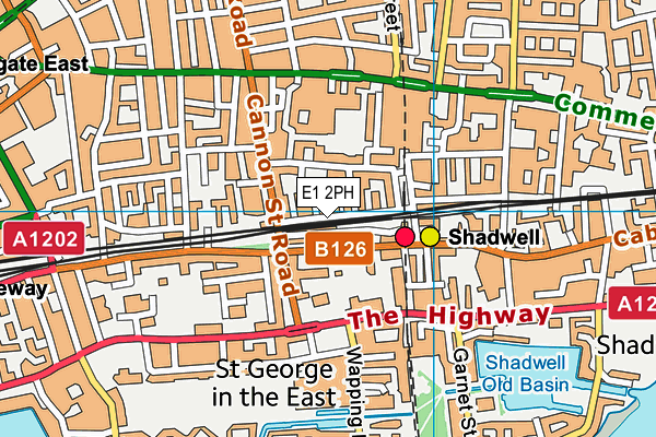 E1 2PH map - OS VectorMap District (Ordnance Survey)