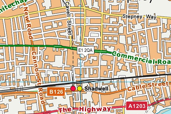 E1 2QA map - OS VectorMap District (Ordnance Survey)