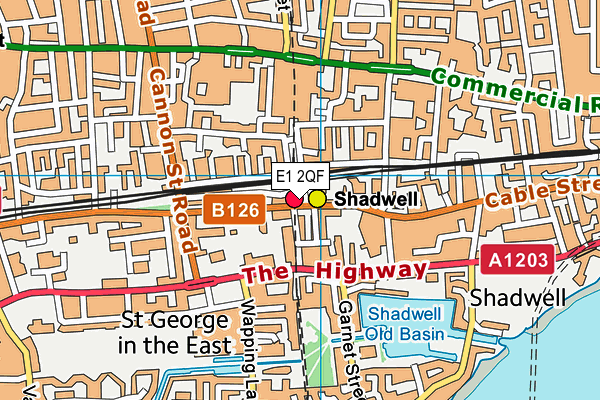 E1 2QF map - OS VectorMap District (Ordnance Survey)