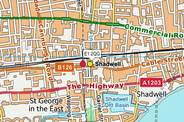 E1 2QG map - OS VectorMap District (Ordnance Survey)