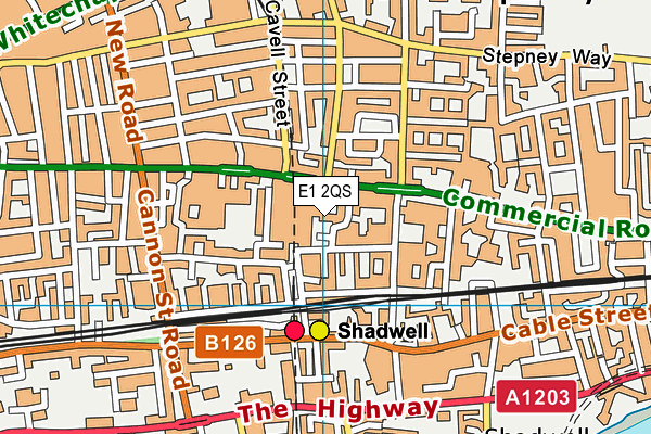 E1 2QS map - OS VectorMap District (Ordnance Survey)