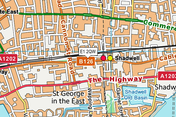 E1 2QW map - OS VectorMap District (Ordnance Survey)