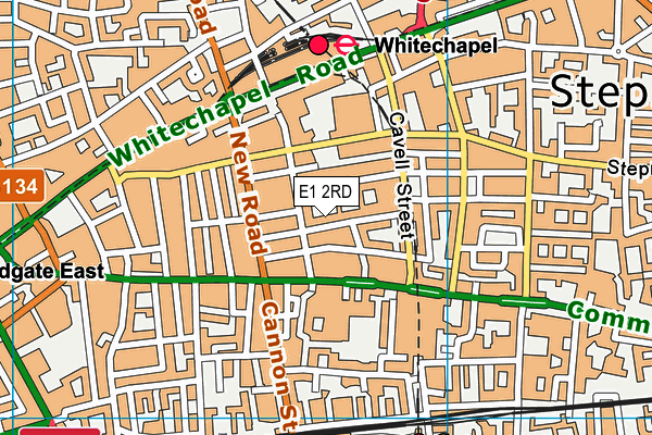 E1 2RD map - OS VectorMap District (Ordnance Survey)