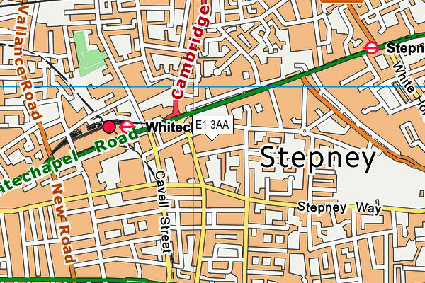 E1 3AA map - OS VectorMap District (Ordnance Survey)