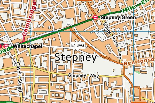 E1 3AG map - OS VectorMap District (Ordnance Survey)