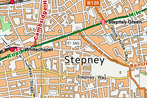 E1 3AQ map - OS VectorMap District (Ordnance Survey)