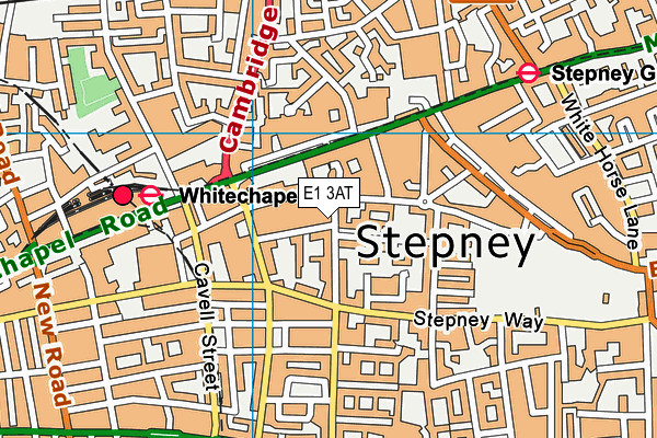 E1 3AT map - OS VectorMap District (Ordnance Survey)