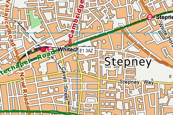 E1 3AZ map - OS VectorMap District (Ordnance Survey)