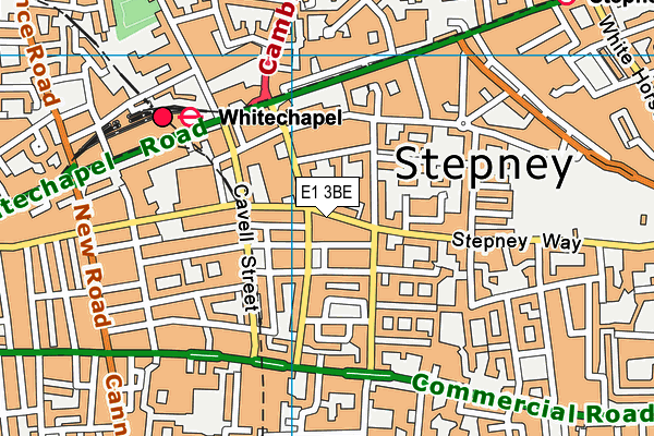 E1 3BE map - OS VectorMap District (Ordnance Survey)