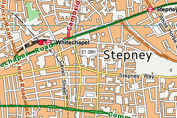 E1 3BH map - OS VectorMap District (Ordnance Survey)