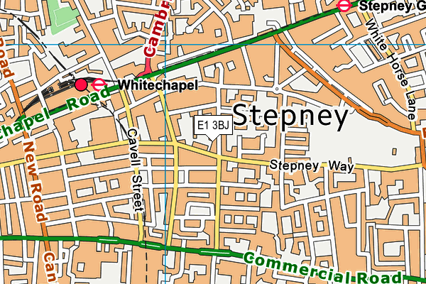 E1 3BJ map - OS VectorMap District (Ordnance Survey)