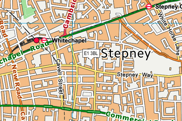 E1 3BL map - OS VectorMap District (Ordnance Survey)
