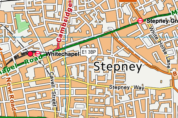 E1 3BP map - OS VectorMap District (Ordnance Survey)