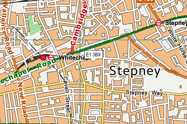 E1 3BX map - OS VectorMap District (Ordnance Survey)