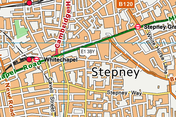 E1 3BY map - OS VectorMap District (Ordnance Survey)