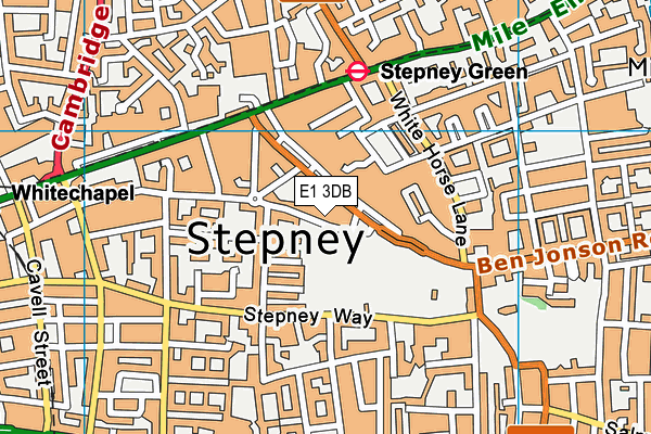 E1 3DB map - OS VectorMap District (Ordnance Survey)