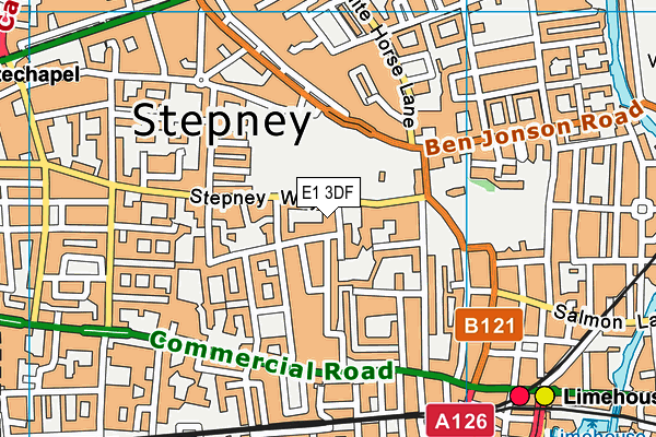 E1 3DF map - OS VectorMap District (Ordnance Survey)