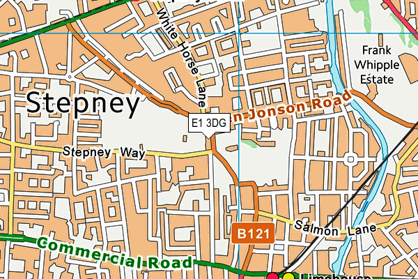 E1 3DG map - OS VectorMap District (Ordnance Survey)