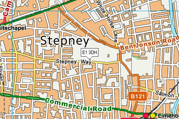 E1 3DH map - OS VectorMap District (Ordnance Survey)