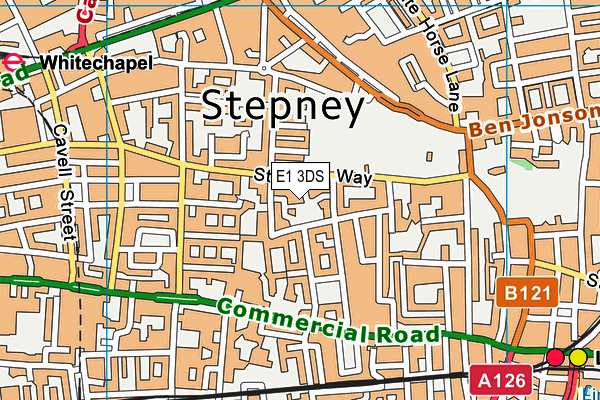 E1 3DS map - OS VectorMap District (Ordnance Survey)