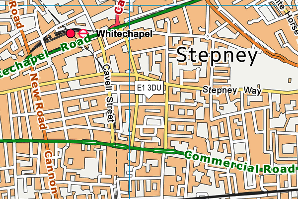 E1 3DU map - OS VectorMap District (Ordnance Survey)